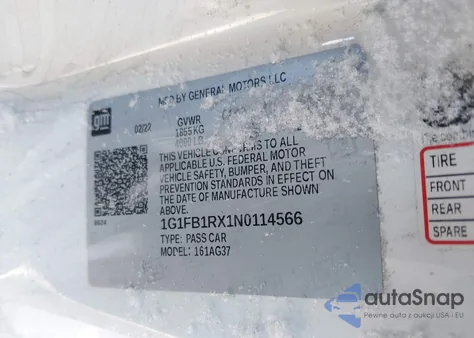 2022 Chevrolet Camaro Rwd 1Lt z USA, uszkodzony, nr VIN 1G1FB1RX1N0114566